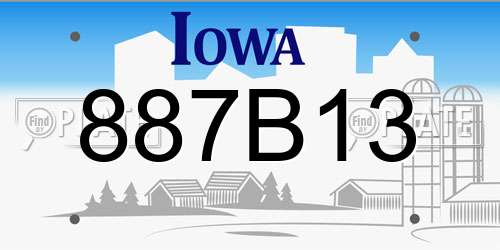 887B13 Iowa License Plate