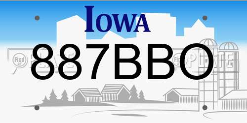 887BBO Iowa License Plate