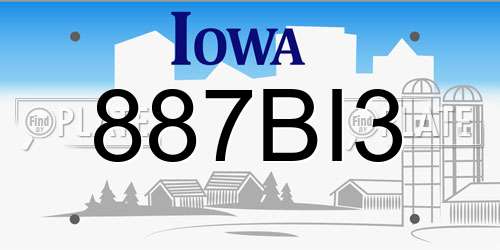 887BI3 Iowa License Plate