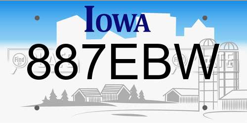 887EBW Iowa License Plate