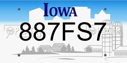 887FS7 Iowa License Plate