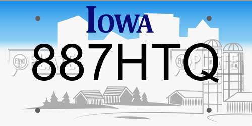 887HTQ Iowa License Plate