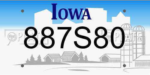 887S80 Iowa License Plate