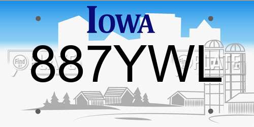 887YWL Iowa License Plate