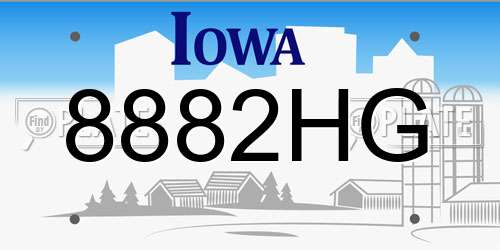 8882HG Iowa License Plate