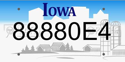 88880E4 Iowa License Plate