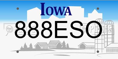 888ESO Iowa License Plate