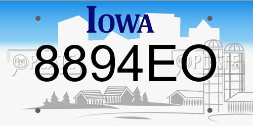 8894EO Iowa License Plate