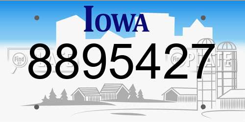 8895427 Iowa License Plate