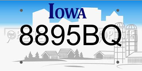 8895BQ Iowa License Plate