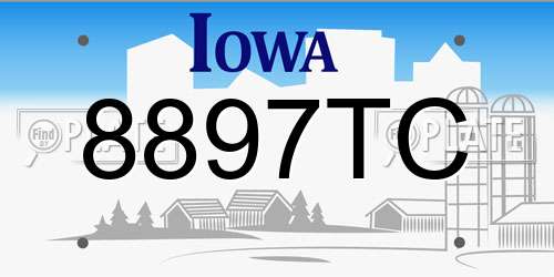 8897TC Iowa License Plate