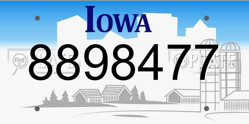 8898477 Iowa License Plate
