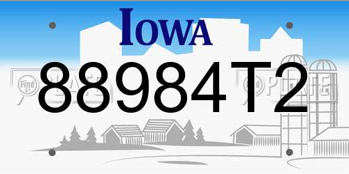 88984T2 Iowa License Plate