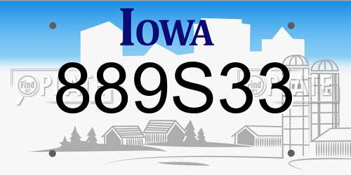 889S33 Iowa License Plate