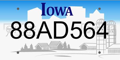 88AD564 Iowa License Plate