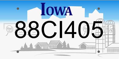 88CI405 Iowa License Plate