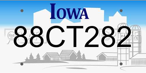 88CT282 Iowa License Plate