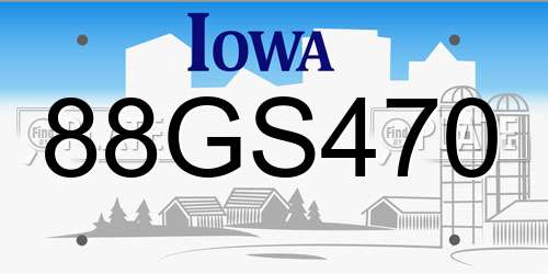88GS470 Iowa License Plate