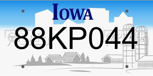 88KP044 Iowa License Plate