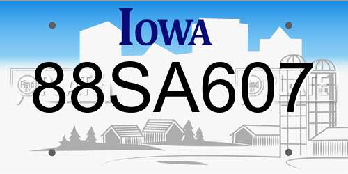 88SA607 Iowa License Plate