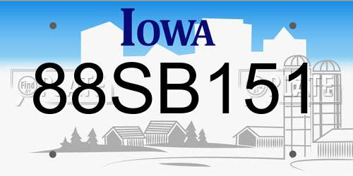 88SB151 Iowa License Plate