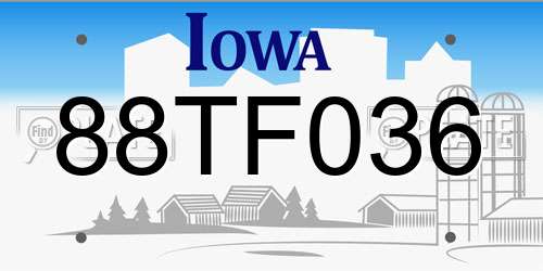 88TF036 Iowa License Plate