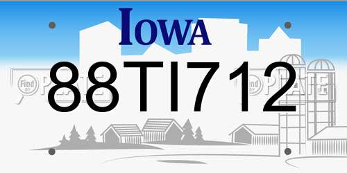 88TI712 Iowa License Plate