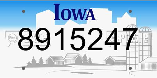 8915247 Iowa License Plate