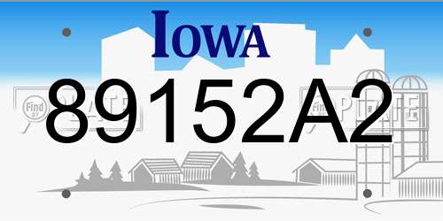 89152A2 Iowa License Plate