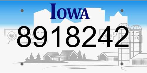 8918242 Iowa License Plate