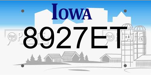 8927ET Iowa License Plate
