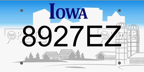 8927EZ Iowa License Plate
