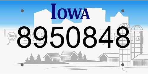 8950848 Iowa License Plate