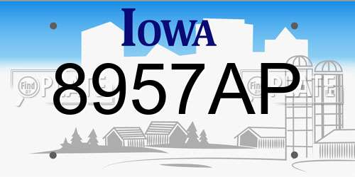 8957AP Iowa License Plate