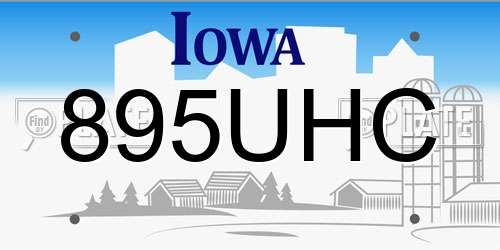 895UHC Iowa License Plate