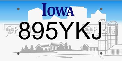 895YKJ Iowa License Plate