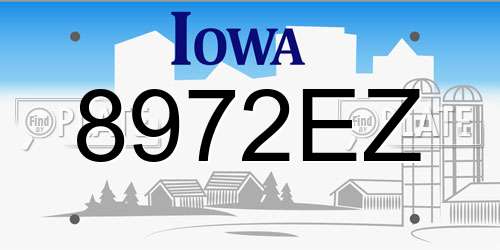 8972EZ Iowa License Plate