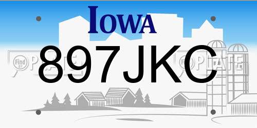 897JKC Iowa License Plate