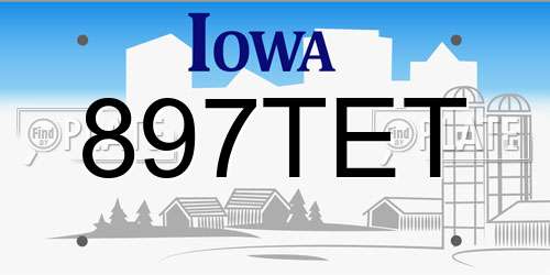 897TET Iowa License Plate