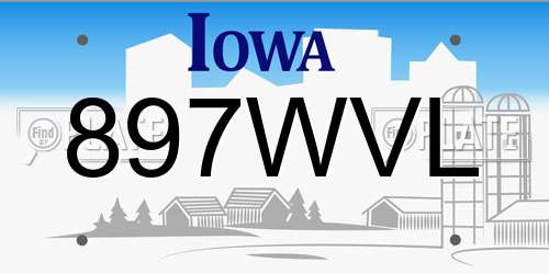 897WVL Iowa License Plate