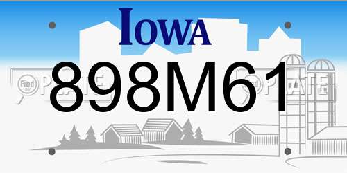 898M61 Iowa License Plate