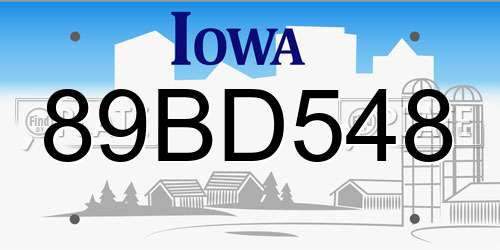 89BD548 Iowa License Plate