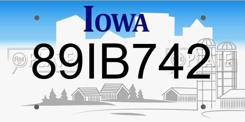 89IB742 Iowa License Plate