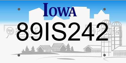 89IS242 Iowa License Plate