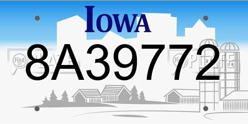 8A39772 Iowa License Plate