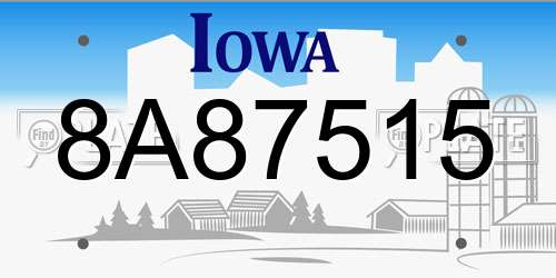 8A87515 Iowa License Plate