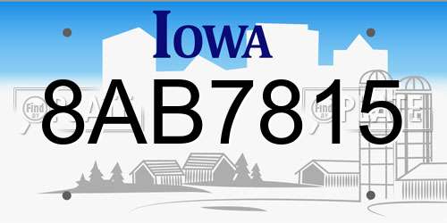 8AB7815 Iowa License Plate