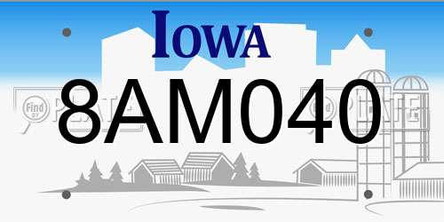 8AM040 Iowa License Plate
