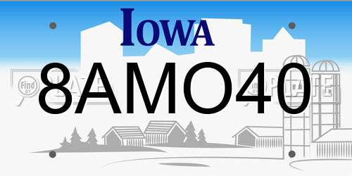8AMO40 Iowa License Plate