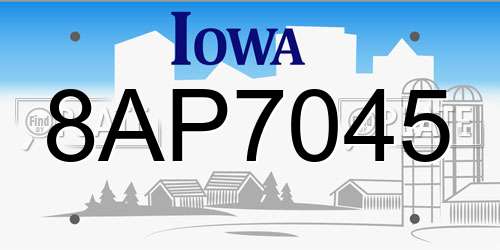 8AP7045 Iowa License Plate